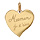 Pendentif en plaqu or coeur grav Maman je t'aime