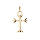 Pendentif en plaqué or croix Camarguaise petit modèle avec Trident et fer à cheval