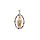 Pendentif plaqu or ovale vierge Lourdes oxydes multi couleurs