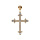 Pendentif en plaqu or grande croix avec oxydes blancs 33 x 23mm