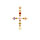 Pendentif en plaqu or croix 20mm x 15mm avec oxydes multi couleurs