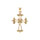 Pendentif en plaqu or croix chaldeenne  23mm x 16mm avec oxydes blancs