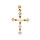 Pendentif en plaqu or croix avec coeurs 22mm x 15mm et oxydes blancs