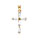 Pendentif en plaqu or croix 20mm x 12mm avec oxydes blancs forme baguette