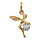 Pendentif en plaqu or fe qui tient 1 boule en rsine et strass blancs