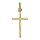Pendentif croix en plaqu or petite gravure aspect bois
