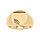 Chevalière en plaqué or plateau ovale brossé en biais, strié en haut et ciselé en étoile dans 1 angle