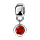 Charms Thabora en argent rhodi oxyde rouge serti clos suspendu