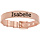 Bracelet en acier et PVD rose maille milanaise forme boucle de ceinture 21cm rglable