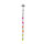 Boucles d'oreille  l'unit  tige en argent rhodi rsine multicolore dgrad rose vert