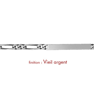 Gourmette en argent maille figaro 1+2 largeur 4mm et longueur 18cm - Vue 2