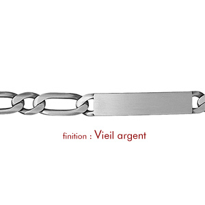 Gourmette en argent maille Hawa 1+1 largeur 8mm et longueur 21cm - Vue 2