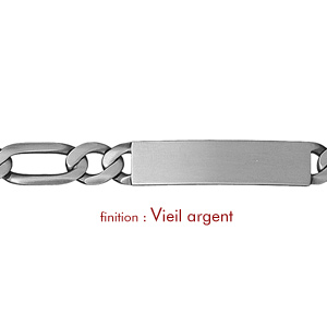 Gourmette en argent maille Hawa 1+1 largeur 10mm et longueur 21cm - Vue 2