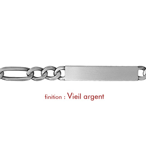 Gourmette en argent maille Hawa 1+3 largeur 7mm et longueur 20cm - Vue 2