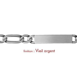 Gourmette en argent maille Hawa 1+3 largeur 8mm et longueur 21cm - Vue 2