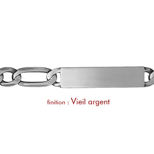 Gourmette en argent maille Hawa 1+3 largeur 10mm et longueur 21cm - Vue 2