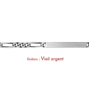 Gourmette en argent maille figaro 1+3 largeur 4mm et longueur 18cm - Vue 2