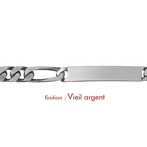 Gourmette en argent maille figaro 1+3 largeur 7mm et longueur 20cm - Vue 2