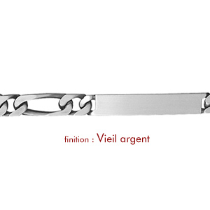 Gourmette en argent maille figaro 1+1 largeur 7mm et longueur 20cm - Vue 2