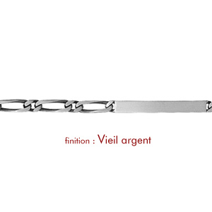 Gourmette en argent maille figaro 1+1 largeur 4mm et longueur 18cm - Vue 2