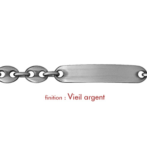 Gourmette en argent maille grains de caf largeur 8mm et longueur 21cm - Vue 2