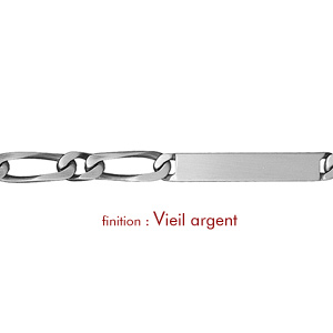 Gourmette en argent maille figaro 1+1 largeur 6mm et longueur 18cm - Vue 2