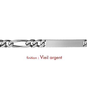 Gourmette en argent maille figaro 1+2 largeur 6mm et longueur 18cm - Vue 2