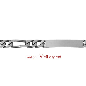 Gourmette en argent maille figaro 1+3 largeur 6mm et longueur 18cm - Vue 2