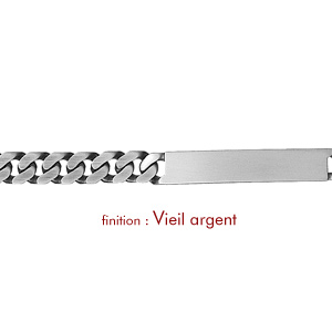 Gourmette en argent maille serre largeur 7mm et longueur 20cm - Vue 2