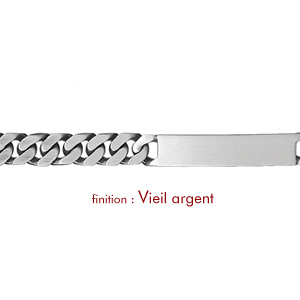 Gourmette en argent maille serre largeur 8mm et longueur 21cm - Vue 2