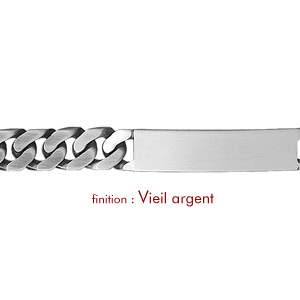 Gourmette en argent maille serre largeur 9mm et longueur 21cm - Vue 2