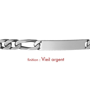 Gourmette en argent maille figaro 1+2 largeur 8mm et longueur 21cm - Vue 2