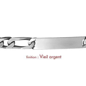 Gourmette en argent maille figaro 1+1 largeur 10mm et longueur 21cm - Vue 2