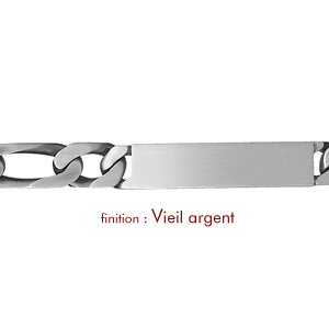 Gourmette en argent maille figaro 1+3 largeur 10mm et longueur 21cm - Vue 2