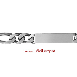 Gourmette en argent maille figaro 1+3 largeur 9mm et longueur 21cm - Vue 2