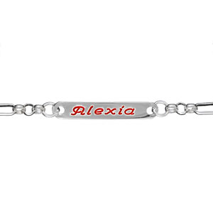 Gourmette pour enfant en argent maille alternee longueur 17cm - Vue 2