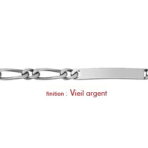 Gourmette en argent maille figaro 1+1 largeur 5mm et longueur 18cm - Vue 2