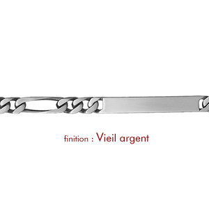 Gourmette en argent maille figaro 1+2 largeur 5mm et longueur 18cm - Vue 2