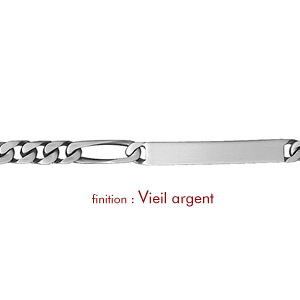 Gourmette en argent maille figaro 1+3 largeur 5mm et longueur 18cm - Vue 2