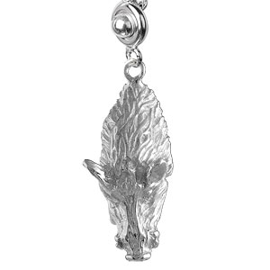 Porte-clef en argent rhodié tête de sanglier - Vue 2