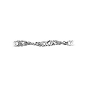 Chane de cheville en argent mailles vrilles - longueur 23cm - Vue 2