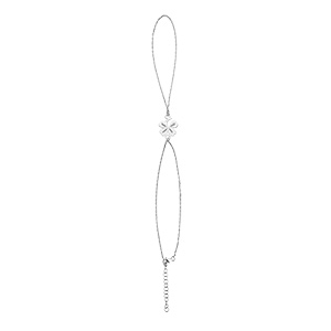 Parure de main en argent avec trfle  4 feuilles au croisement 15 cm +2.5 cm de rallonge - Vue 2