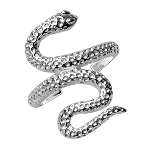 Bague de doigt de pied en argent serpent piqué - Vue 2