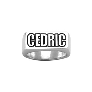 Chevalière en argent plateau rectangulaire 18mm X 7mm - Vue 2
