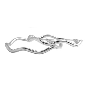 Créoles en argent ondulées en 2mm et diamètre 39mm - Vue 2