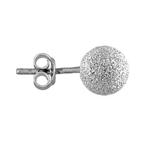 Boucles d\'oreilles en argent boule givre et fermoir poussette - Vue 2