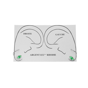 Boucles d\'oreille en argent rhodi enroule avec oxyde vert - Vue 2