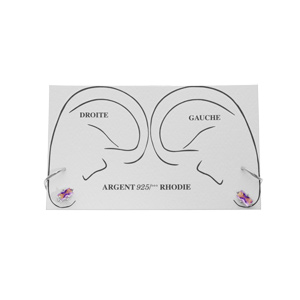 Boucles d\'oreille en argent rhodi enroule avec oxyde violet - Vue 2