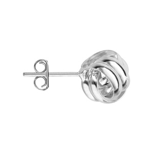 Boucles d\'oreilles en argent 3 doubles anneaux croisés et fermoir poussette - Vue 2