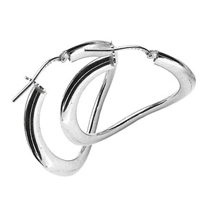 Créoles en argent ondulées diamètre 32mm - Vue 2